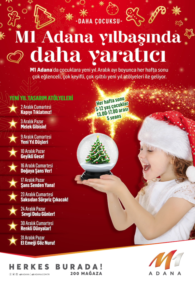 Yeni Yıl Eğlencesi M1 Adana’da! (02-31 Aralık)